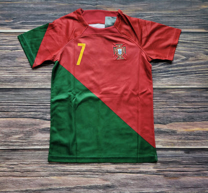 Kids 2023-2024 Ronaldo #7 Portugal Home Jersey