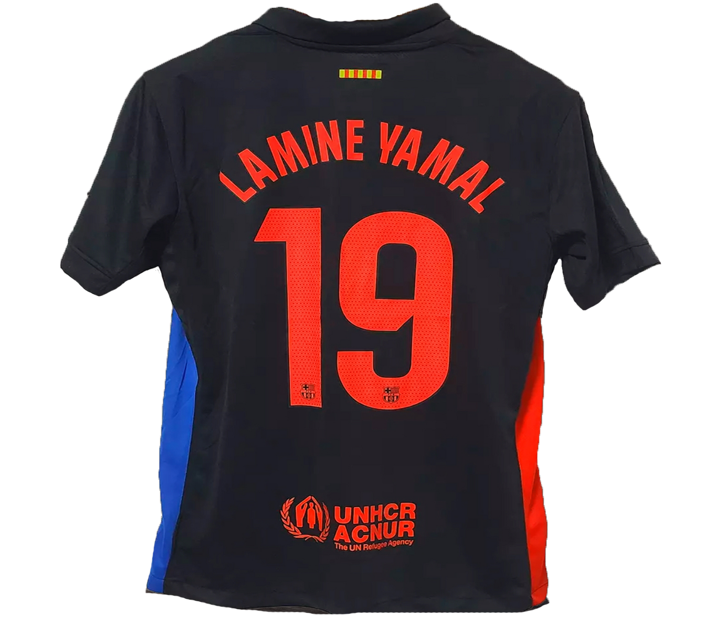 Kids Barcelona Soccer Jersey Black Uniform Kit Lamine Yamal #19