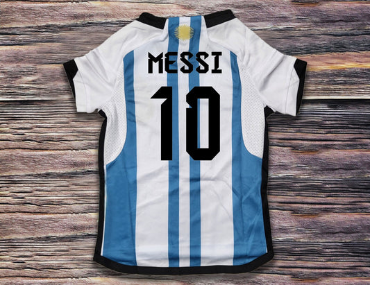Kids Uniform Messi #10 Argentina Home Jersey 2022