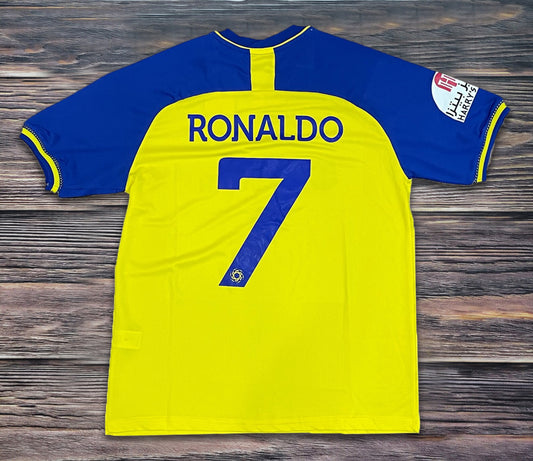 2023-2024 Ronaldo #7 Al Nassr Yellow Soccer Jersey Saudi Arabia