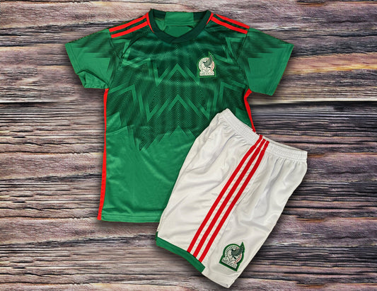 Kids 23-24 Mexico National Soccer Team Home Jersey Green