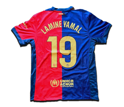 Kids Barcelona Soccer Jersey Uniform Kit Lamine Yamal #19